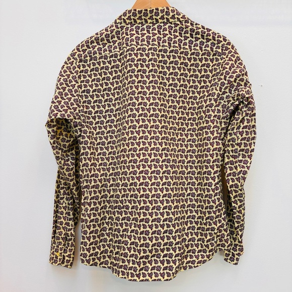 Vintage Mr. Witt Yellow Paisley Long Sleeve Button Down Blouse Made in USA M - Picture 2 of 10
